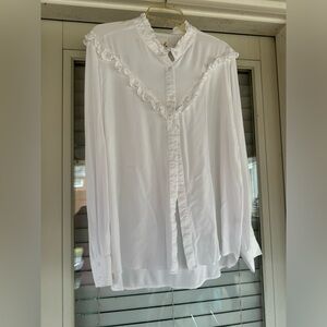 Cotton rye white button‎ up size large
